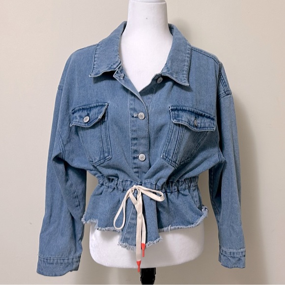 By 26 Ashley Vintage Charm NEW Denim Paperbag Drawstring Waist Jacket Top XL - Picture 8 of 16